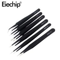 1PCS Anti-static ESD Tweezers เครื่องมือซ่อมอิเล็กทรอนิกส์สําหรับซ่อมตัวเก็บประจุชิ้นส่วนอิเล็กทรอนิกส์ตัวต้านทานชิป IC DIY เครื่องมือ