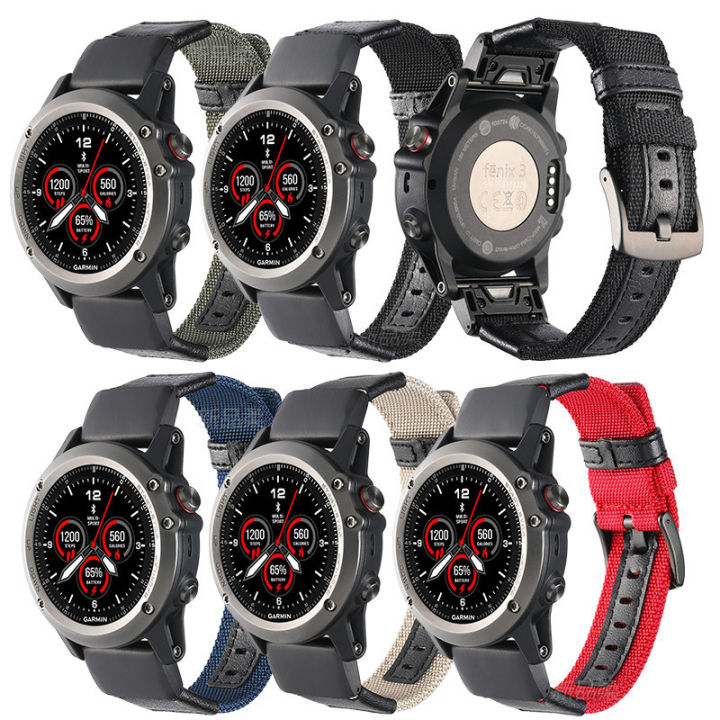 เหมาะสำหรับ-garmin-fenix-3-สายนาฬิกาไนลอนแบบทอสายนาฬิกาหนังไนลอนแบบถอดเร็ว-jiaming-26mm-สายนาฬิกา