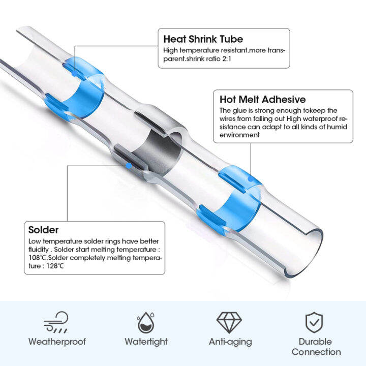 ขั้วต่อไฟฟ้า400ชิ้นขั้วต่อไฟฟ้ากันน้ำขั้วต่อไฟฟ้า-s-พร้อมท่อหดความร้อน-lugs-ไฟฟ้าสำหรับรถยนต์รถจักรยานยนต์