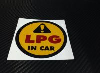 สติ๊กเกอร์ตัดคอม สะท้อนแสง 3M แท้ ลาย LPG IN CAR gas LPG แก๊ส LPG ก๊าส LPG sticker ติดรถ แต่งรถ สติกเกอร์ สติกเกอ กลม เหลือง