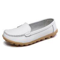 รองเท้าสตรี รองเท้าสีขาว Women white shoes soft leather nurse shoes