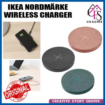 NORDMÄRKE Wireless charging stand, bamboo - IKEA