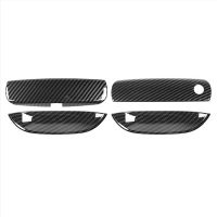 Carbon Fiber Car Side Door Handle Bowl Protector Cover Trim Molding Door Handle Protection Cover for Dodge Challenger 2015-2020