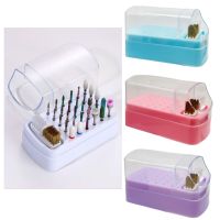 30 Holes Nail Polish Head Storage Box Grinding Head Milling Cutter Display Rack Drill Storage and Finishing Box Nail Tools