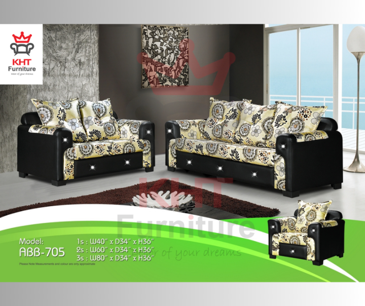(Klang Valley) Fabric PVC Modern Sofa 1, 2 and 3 Seater Full Set Sofa