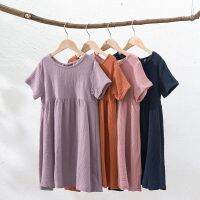 100% Cotton Girls Short Sleeve Summer Dress 2022 New Baby Girl Casual Loose Beach Flowy Dresses Kids Clothing  by Hs2023