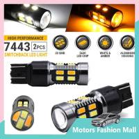 2ชิ้นหลอดไฟสัญญาณเลี้ยว Led 7443 7440 7444 6500K หลอดไฟไฟจอดรถยนต์ Drl ประหยัดพลังงานสำหรับการขับขี่พวงมาลัย