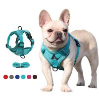 Pet Reflective Dog Harness with Traction Rope Adjustable Dog Seat Belt Pet Accessories Bulldog Supplies шлейка для собак