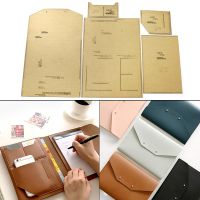 ○♀ 1Set DIY Kraft Paper Template Clutch Bag Wallet Passport Bag Leather book Set Leather Craft Pattern DIY Stencil Sewing Pattern