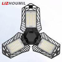 LIZHOUMIL ไฟ LED สำหรับร้านค้าไฟแอลอีดีโรงรถ60W พร้อมแผงปรับได้3แผง6000LM E26/E27 LED เปลี่ยนรูปได้โรงจอดรถการประชุมเชิงปฏิบัติการไฟเพดานสำหรับโรงรถ