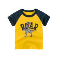 Boy Tshirt Dinosaurs Print Kids T-shirt Baby Boys Children Tops Short Sleeve Stitch Tees