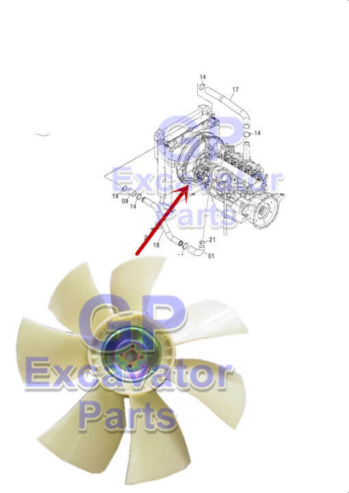 ZX2001 / ZX210 / ZX230 / 6BG1 HYDRAULIC EXCAVATOR ENGINE FAN BLADE Lazada