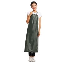 Household waist oil-proof dishwashing apron waterproof kitchen aquatic workwear long apron thickening pvc smock Aprons