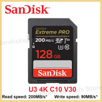 SanDisk Extreme โปร128GB SD การ์ดความจำ U3วิดีโอ4K UHD C10 V30การ์ดความจำได้ถึง200MBs การ์ด UHS-I SDXC สำหรับกล้อง Nikon Canon