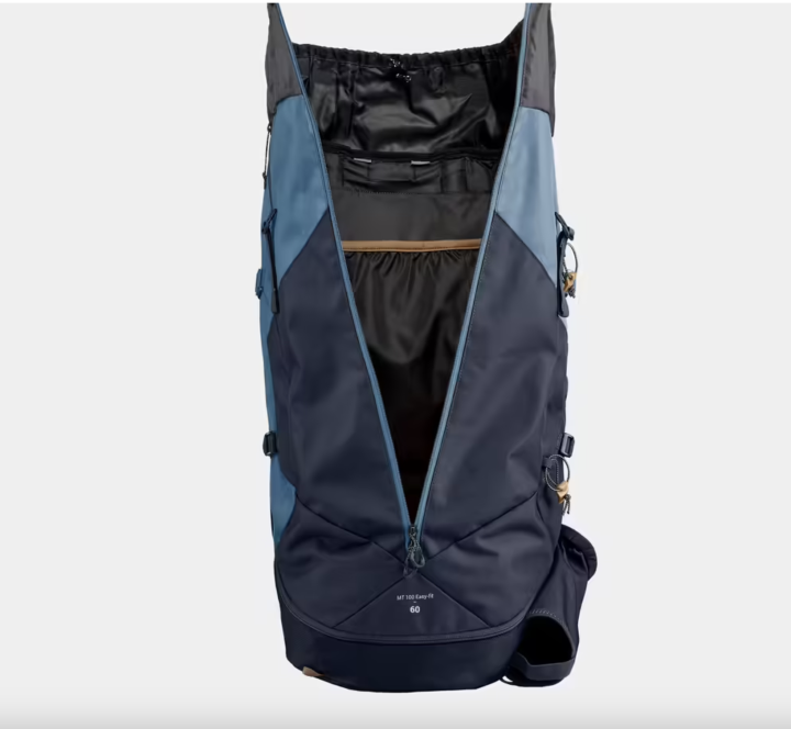 พร้อมส่ง-เป้สะพายหลังผู้หญิงสำหรับเทรคกิ้งบนภูเขา-womens-trekking-backpack-60-l-mt100-easyfit