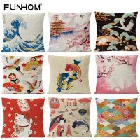 hot！【DT】♗✣  Cushion Cover Pillows Japan Ukiyo-e Cojines Almofada