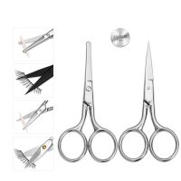 Facial Hair Scissors Small Mini Rounded Tip Stainless Steel Trimmer For Nose Eyebrows Eyelashes Beard Trimming Grooming