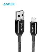 สายไฟฟ้าชาร์จ USB ของ Anker III Lightning เข้ากับสาย (3ft ได้รับการรับรองจาก MFi) สายเชื่อมต่อสามารถใส่ได้กับ iPhone 11 12