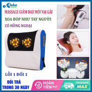 Gối massage cổ vai gáy, Máy massage lưng hồng ngoại trị liệu 16 đầu bi