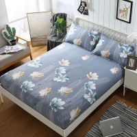 1PC Bed Sheet Flower Printed Bed Mattress Covers Fitted Sheet Sets Four Corners With Elastic Band Bed Sheet(No Pillowcases)