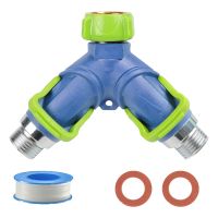 Garden Hose Splitter 2 Way,Y Hose Splitter with Thumb Control Valves, 3/4Inch Two Way Faucet Splitter Shut Off