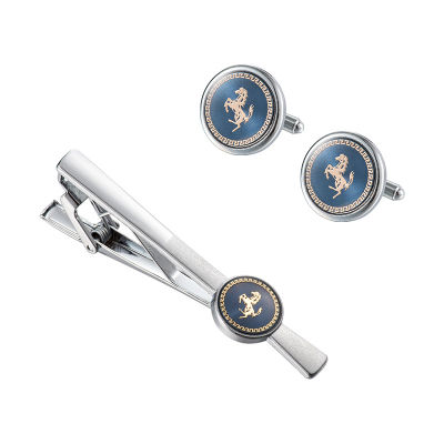 Luxury Cufflinks Tie คลิปชุดชายเสื้อ Cufflinks สำหรับบุรุษงานแต่งงานผู้เข้าพักของขวัญ Blue Horse Men Cuffs Tie คลิปทองแดงพ. เครื่องประดับ-Yrrey