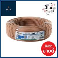 สายไฟ NNN รุ่น IEC 01 THW ขนาด 1 x 6 ตร.มม. ยาว 100 เมตร สีน้ำตาล **ใครยังไม่ลอง ถือว่าพลาดมาก**