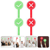 Dulrua [Sale] 4 ชิ้น Voting Paddle ครูคณะกรรมการตัดสินแบบพกพา Voting Board Answer Paddle Reusable Game Paddle