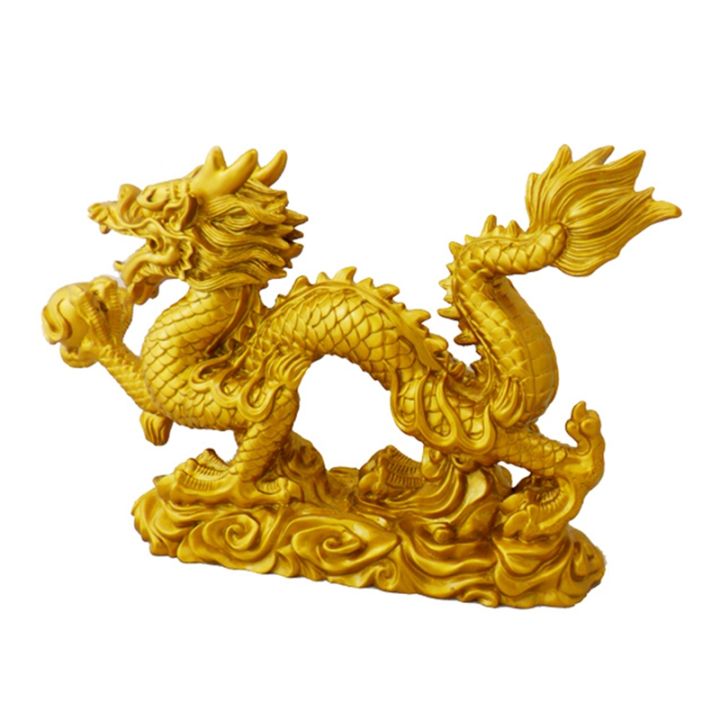 Chinese Zodiac Golden Dragon Statue Animal Decoration Home ...