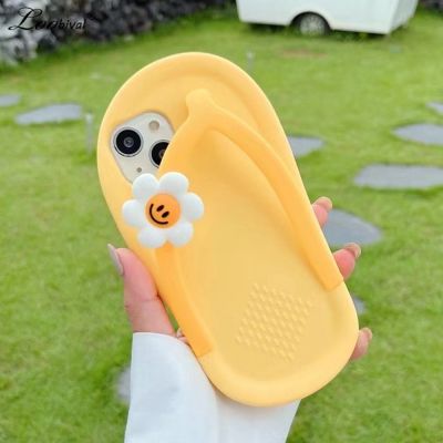 【YF】✇  Cartoon Slippers iPhone 13 12 14 X Xr Xs 8 7 Soft Silicone Shockproof Cover