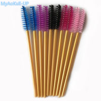 500pcs Disposable Golden Handle Eyelash Brush Mix Colors Makeup Brushes Eyelashes Mascara Wands Applicator For Eyelash Extension