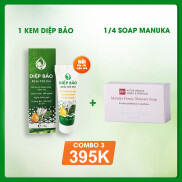 Combo kem Diệp Bảo + 1 4 xà bông Manuka Skin Health 18+, trị chàm sữa