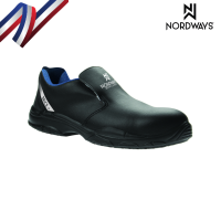 NORDWAYS BRICE+ รองเท้าเชฟ เซฟตี้ หนังไมโครไฟเบอร์ นุ่มสบาย มาตรฐาน ISO (กันลื่น) - สีดำ