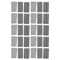 Classic Kitchen Towels, 100% Natural Cotton, Machine Washable, 18 x 25 Inch, 30 Pack, White with Grey Stripe