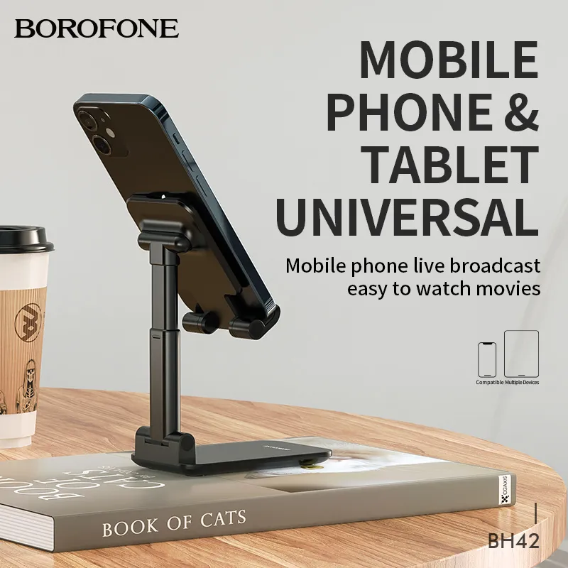 Borofone Desktop Bracket Table Holder for Smartphone Tablet, Black