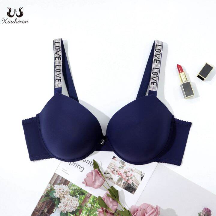 Xiushiren Women wedding bra diamond strap seamless Soft Comfort