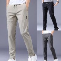 【Ready】Men Pants Elastic Waist Trendy Polyester Casual Drawstring Men Trouser For Street Wear