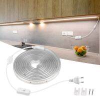 AC220V 110V EU US Plug Powered LED Cabinet Light Strip Kitchen Lamp Tape For Closet Wardrobe Cupboard Backlight Decor Lighting