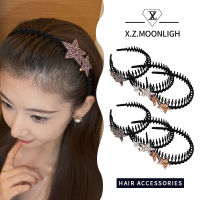 【 X.z. Moonligh】ที่คาดศีรษะแบบใหม่สำหรับฤดูใบไม้ร่วงขนฝูงที่คาดศีรษะที่่คาดผมฟันเฟืองสองแถบคาดศีรษะดาวแถบคาดศีรษะดาว Bulling ดาวห้าแฉก