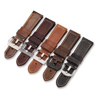 Fully handmade popular genuine leather watch strap 20 22 24 26MM suitable for Panerai Seiko Citizen first layer cowhide 【JYUE】