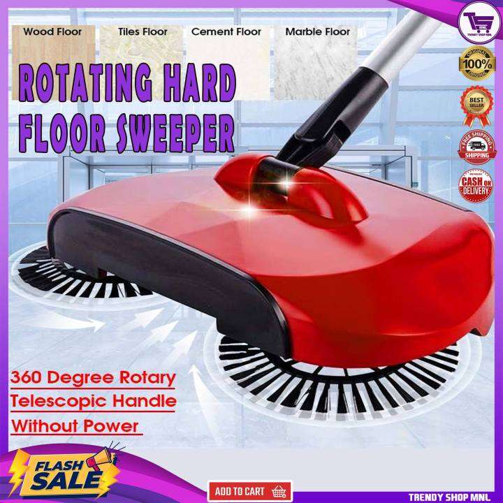 ORIGINAL ROTATING HARD FLOOR SWEEPER , SWEEPER CLEANER , VACUUM , MOP