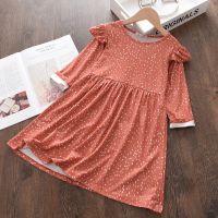 Autumn Polka Dot Grils Dress Baby Girl Dress Children Long Sleeve Dresses Autumn Long Sleeve Pleated Dress for Little Girl 3-7Y  by Hs2023