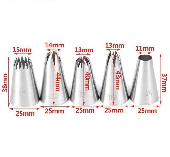 หัวบีบครีม-หัวบีบใหญ่ยอดฮิต-เซ็ท-5ชิ้น-สุดคุ้ม-2d-1m-1a-2f-6b-และที่ล็อคหัวบีบ