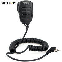 Retevis H-777 Walkie Talkies Mic 2ขาลำโพงไหล่ไมค์สำหรับ Retevis RT22 RT21 RT19 H-777S RT15 RT68 RT27 RT21V RB26 RT18 RT1 RT28 RT-5R RT85 RT76 AR-5 UV-5R BF-888S 2ทิศทางวิทยุ (1แพ็ค)