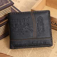 Mens Leather Bifold Wallets Men Wallet Credit/ID Card Receipt Photo Holder Coin Purse Vintage Purses Solid Color Small Money Bag Wallets
