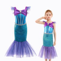 Ariel Princess Dress The Little Mermaid ชุดคอสเพลย์สำหรับเด็กเด็กวันเกิด Party เสื้อผ้าคอสเพลย์ Mermaid Dress