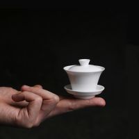 Mini 50Ml Gaiwan For Tea Solid White Porcelain Tureen With Lid Teaware Travel Kung Fu Tea Set Chinese Cup Small Bowls Chawan