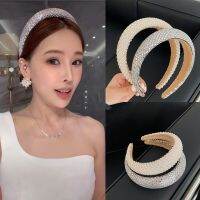 【YF】 Full Diamond Pearl Sponge Headband Fashion Hair Accessories Women Trend Temperament Party Hairband Band Girl Headwear New