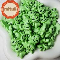 MITULI 10pcs เรซิน เรซิ่นผีสีเขียว มินิมินิ สีเขียวอ่อน เครื่องประดับงานฝีมือตกแต่ง คาวาอิ Cabochon เครื่องประดับเล็กๆ บ้านในบ้าน