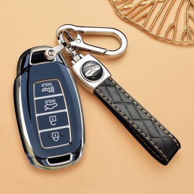 huawe TPU Remote Key Case Cover Fob Holder for Hyundai Santa Fe Palisade Ig 4 Buttons